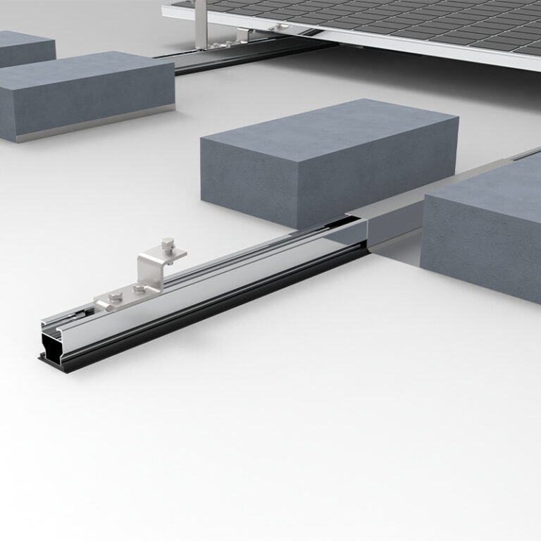 east-west aluminum ballasted flat roof solar bracket racking system (5)
