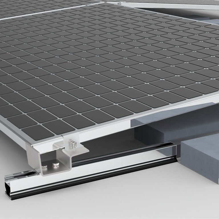 east-west aluminum ballasted flat roof solar bracket racking system (6)