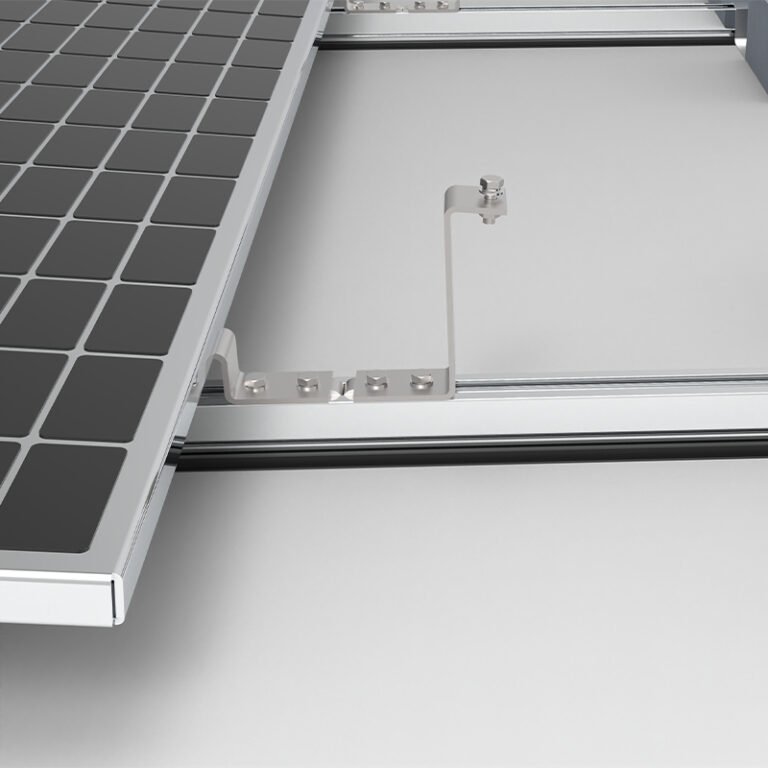east-west aluminum ballasted flat roof solar bracket racking system (8)