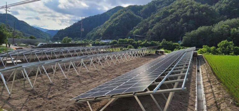 3 MW Double Post Zn Al Mg Steel Ground Mounting System Installed in South Korea